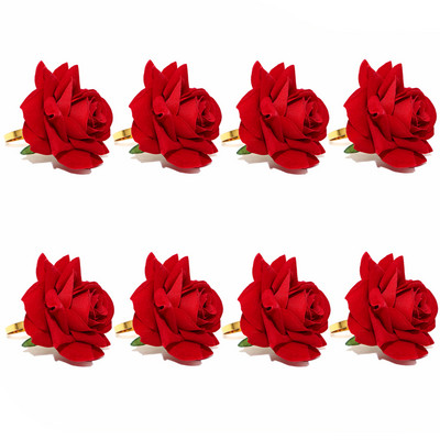 8GAB saulespuķu salvešu gredzens Raffia ar rokām darināts margrietiņu ziedu salvešu turētājs Valentīna kāzu Pateicības ballītes galda dekoram HWF77