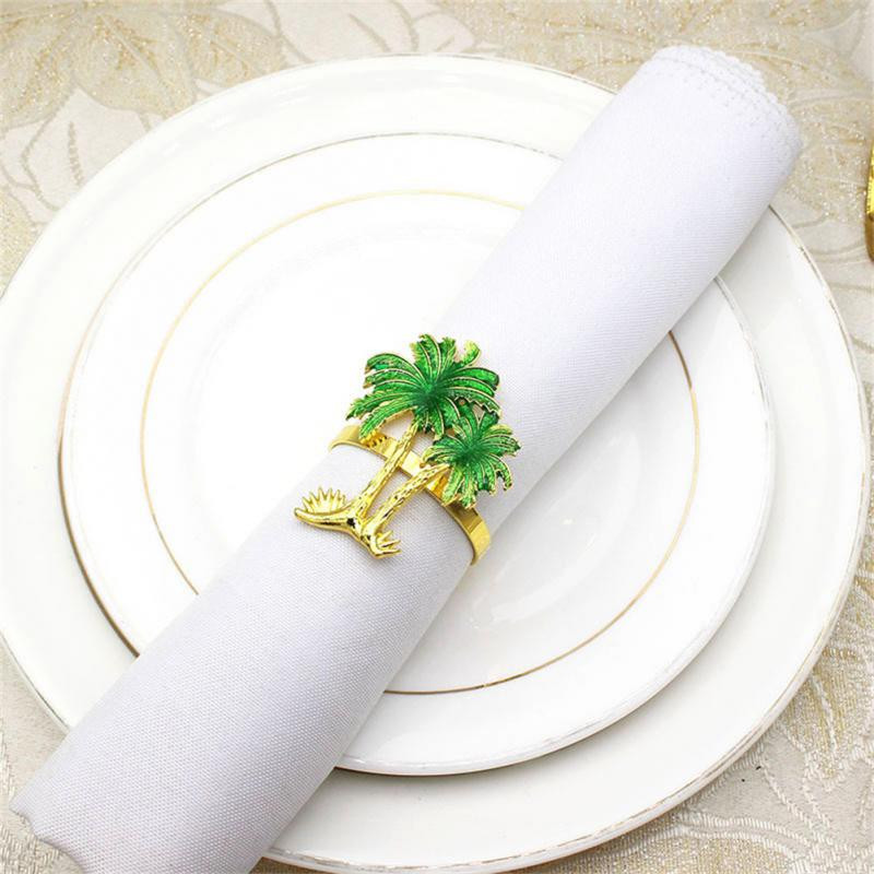 Salvešu gredzenu turētāji Izturīgs zelta salvešu turētājs Daudzfunkcionāls kokosriekstu koks salvete sprādze Salvetes poga Virtuves instrumenti atkārtoti lietojami