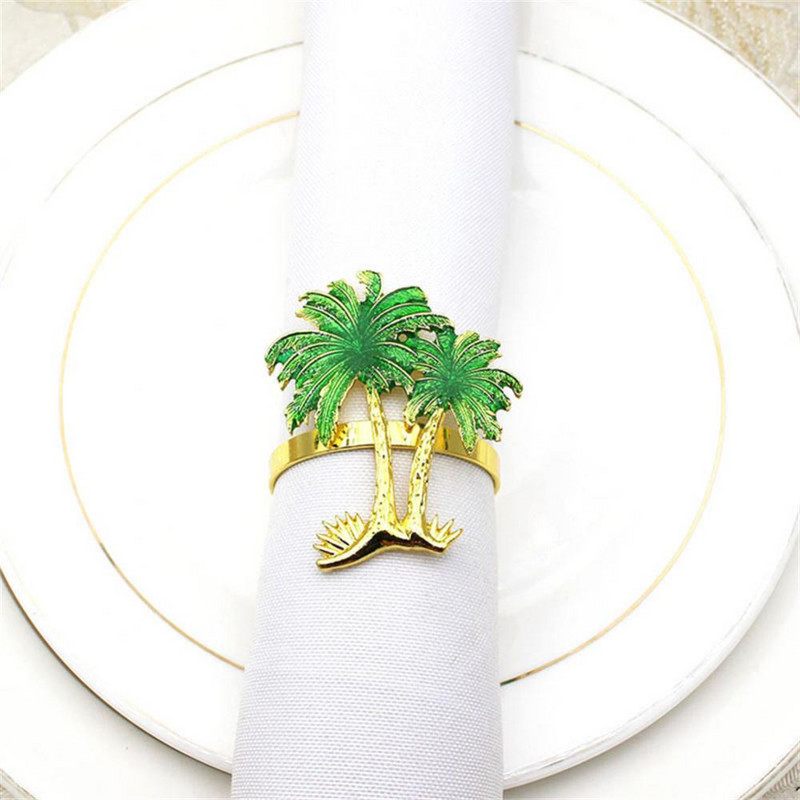 Salvešu gredzenu turētāji Izturīgs zelta salvešu turētājs Daudzfunkcionāls kokosriekstu koks salvete sprādze Salvetes poga Virtuves instrumenti atkārtoti lietojami