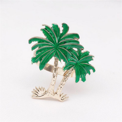 Salvetes turētājs Daudzfunkcionāls atkārtoti lietojams salvešu gredzenu sprādzes zelta cinka sakausējuma kokosriekstu koka salvete sprādzes salvetes poga Izturīga