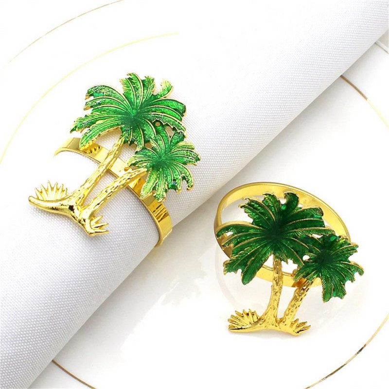 Salvetes turētājs Daudzfunkcionāls atkārtoti lietojams salvešu gredzenu sprādzes zelta cinka sakausējuma kokosriekstu koka salvete sprādzes salvetes poga Izturīga