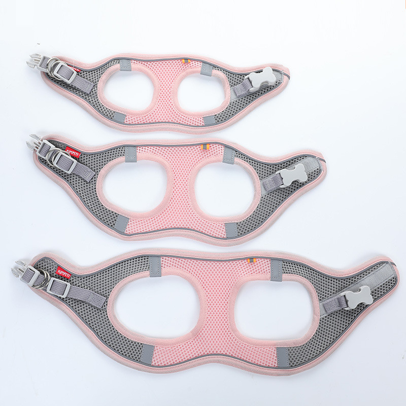 Fényvisszaverő kutyahám pórázzal Állítható kisállat-hám mellény, légáteresztő nyakörvek nyakpánt kis, közepes kutyák macskajáráshoz