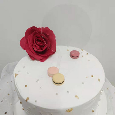 Arany 16,5*10 cm-es átlátszó akril kerek tortafedő, ingyenes kreativitás szülinapi tortafedő gyerek születésnapi tortadíszítéshez