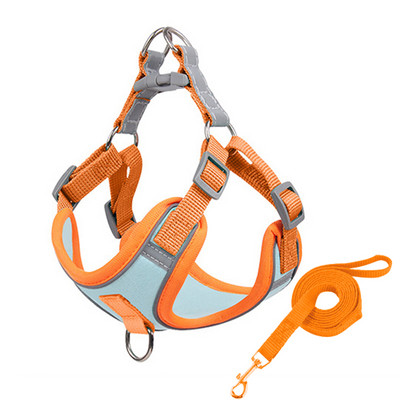 Elpojoša suņu iejūga Regulējama atstarojoša suņu iejūga un pavadas komplekts Izturīgs kucēnu iejūgs mājdzīvnieku aksesuāri