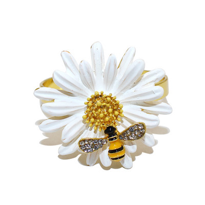 1Gb Daisy Insect salvešu gredzens Butterfly Dragonfly salvešu turētājs vasaras kāzām Ziemassvētku brīvdienām pusdienu galda dekors ERW07