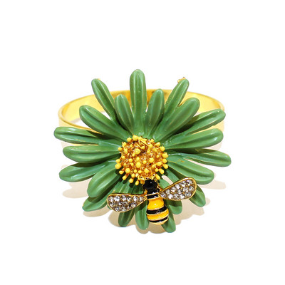 1Gb Daisy Insect salvešu gredzens Butterfly Dragonfly salvešu turētājs vasaras kāzām Ziemassvētku brīvdienām pusdienu galda dekors ERW07