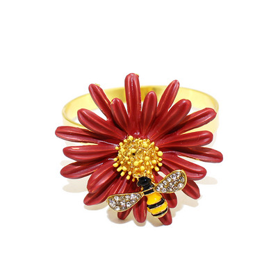 1Gb Daisy Insect salvešu gredzens Butterfly Dragonfly salvešu turētājs vasaras kāzām Ziemassvētku brīvdienām pusdienu galda dekors ERW07