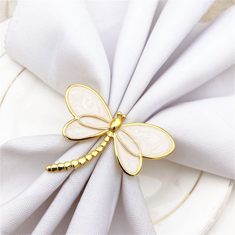 1Gb Daisy Insect salvešu gredzens Butterfly Dragonfly salvešu turētājs vasaras kāzām Ziemassvētku brīvdienām pusdienu galda dekors ERW07