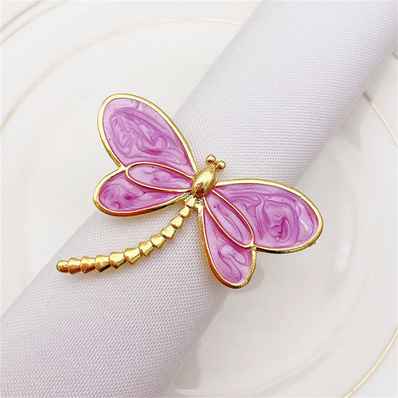 1Gb Daisy Insect salvešu gredzens Butterfly Dragonfly salvešu turētājs vasaras kāzām Ziemassvētku brīvdienām pusdienu galda dekors ERW07