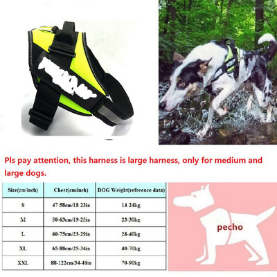 Suņu siksnas POLICE K9 Apkakles garums Regulējams solis staigāšanas mājdzīvnieku iejūgā VEST pielāgota suņa etiķete pēc izvēles