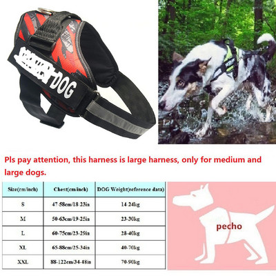 Suņu siksnas POLICE K9 Apkakles garums Regulējams solis staigāšanas mājdzīvnieku iejūgā VEST pielāgota suņa etiķete pēc izvēles