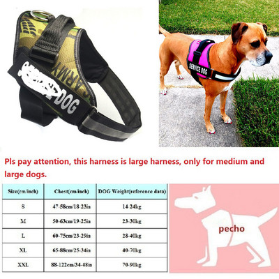 Suņu siksnas POLICE K9 Apkakles garums Regulējams solis staigāšanas mājdzīvnieku iejūgā VEST pielāgota suņa etiķete pēc izvēles