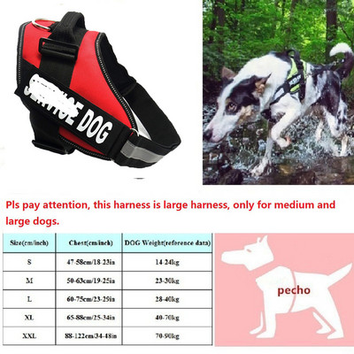 Suņu siksnas POLICE K9 Apkakles garums Regulējams solis staigāšanas mājdzīvnieku iejūgā VEST pielāgota suņa etiķete pēc izvēles