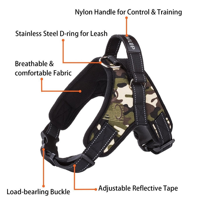 Suņu siksnas POLICE K9 Apkakles garums Regulējams solis staigāšanas mājdzīvnieku iejūgā VEST pielāgota suņa etiķete pēc izvēles