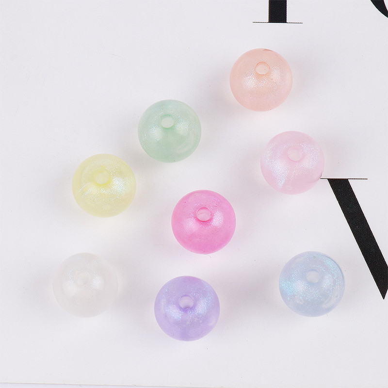 14 mm gaišas akrila krāsainas krelles ar caurumu DIY rokām darinātas rokassprādzes kaklarotas rotaslietu izgatavošanas materiāls T0419