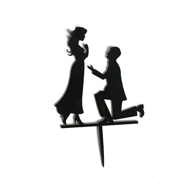 Pono ir ponios akriliniai vestuvinio torto papuošimai Nuotakos ir jaunikio keksų kepsneliai auksiniai juodi vestuvių poros torto dekoravimo reikmenys