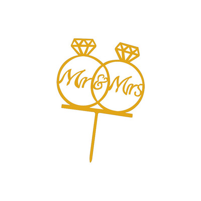 Pono ir ponios akriliniai vestuvinio torto papuošimai Nuotakos ir jaunikio keksų kepsneliai auksiniai juodi vestuvių poros torto dekoravimo reikmenys