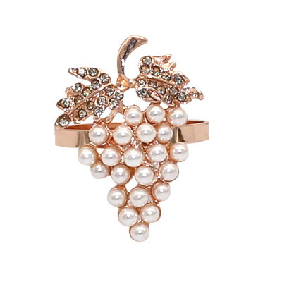 8PCS Gun melnu ziedu salvešu gredzeni Pērļu rhinstone salvešu turētājs Helovīna Lieldienu svētku ballītei Mājas galda noformējums ERP41