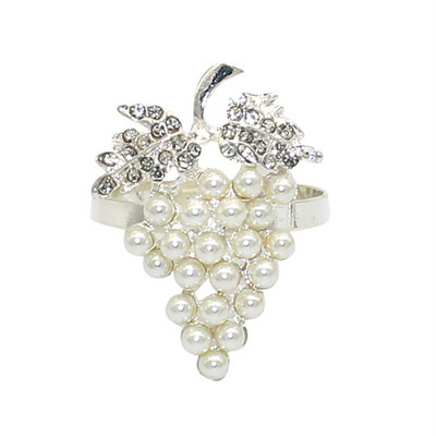 8PCS Gun melnu ziedu salvešu gredzeni Pērļu rhinstone salvešu turētājs Helovīna Lieldienu svētku ballītei Mājas galda noformējums ERP41