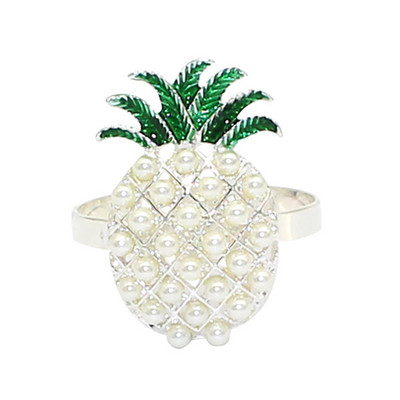 8PCS Gun melnu ziedu salvešu gredzeni Pērļu rhinstone salvešu turētājs Helovīna Lieldienu svētku ballītei Mājas galda noformējums ERP41