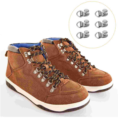 30 komplekti Sprādzes Apavi poga Nerūsējošā tērauda sprādzes Noņemamas pogas Sudraba metāliski zābaki Atkārtoti lietojami somiņa DIY instrumenti