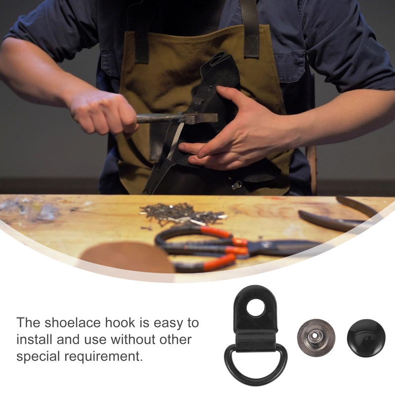 30 komplekti Sprādzes Apavi poga Nerūsējošā tērauda sprādzes Noņemamas pogas Sudraba metāliski zābaki Atkārtoti lietojami somiņa DIY instrumenti