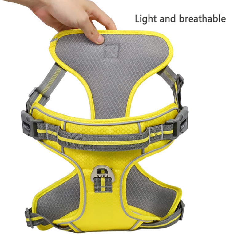 Atstarojoša neilona mājdzīvnieku suņu zirglieta, polsterēta veste, regulējama krūšu siksna, drošības vads jebkuriem laikapstākļiem lieliem vidējiem maziem suņiem