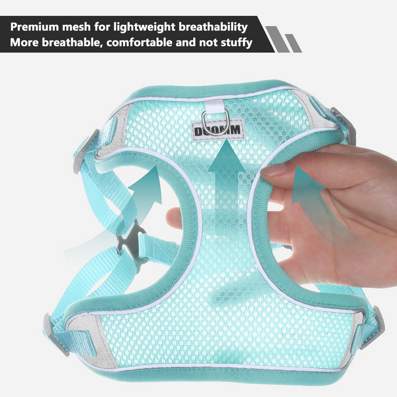 Suņu iejūga pavadas komplekts Elpojošs siets franču buldogs čivava āra pastaigu pavada pavada maziem suņiem kaķiem zirglietu veste