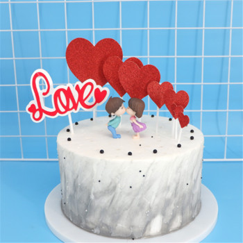 1τμχ Στολισμός γάμου Pvc Κούκλα Δώρο για την Ημέρα του Αγίου Βαλεντίνου Αξεσουάρ DIY Kiss Boy Girl Cake Top Hat Διακοσμητικό κέικ