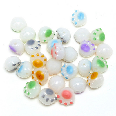 20Pcs 11mm Cartoon Cat Paws Acrylic Beads Spacer Beads For Jewelry Making Diy Bracelets Necklace Handmade Craft Making