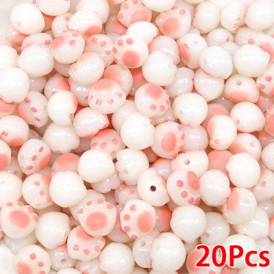 20vnt 11mm animacinių filmų kačių letenėlės akrilo karoliukai tarpikliai karoliukai papuošalams gaminti pasidaryk pats Apyrankės karoliai rankų darbo amatų kūrimas