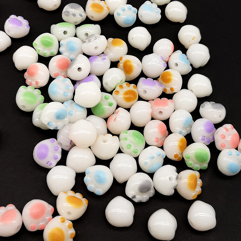 20vnt 11mm animacinių filmų kačių letenėlės akrilo karoliukai tarpikliai karoliukai papuošalams gaminti pasidaryk pats Apyrankės karoliai rankų darbo amatų kūrimas