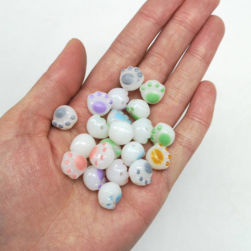 20vnt 11mm animacinių filmų kačių letenėlės akrilo karoliukai tarpikliai karoliukai papuošalams gaminti pasidaryk pats Apyrankės karoliai rankų darbo amatų kūrimas