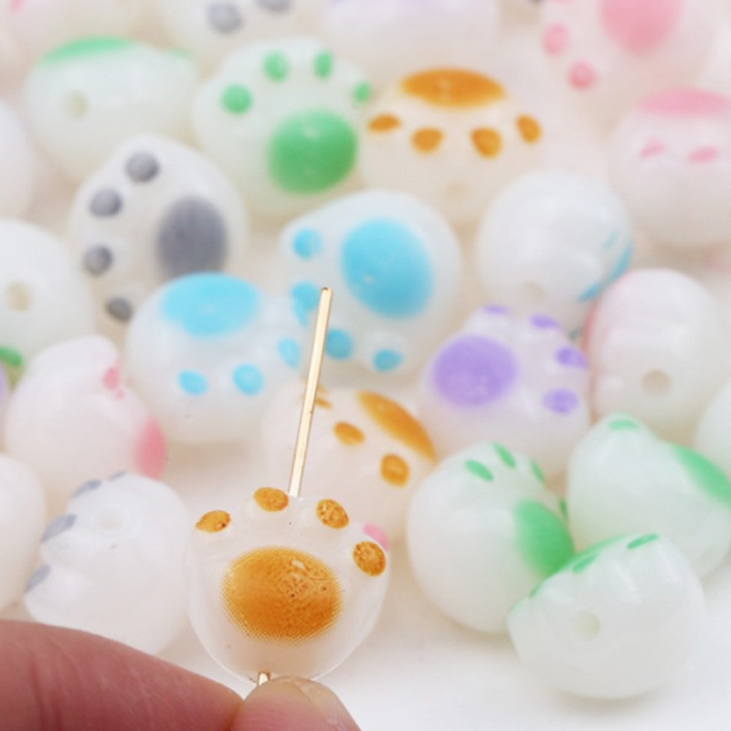 20vnt 11mm animacinių filmų kačių letenėlės akrilo karoliukai tarpikliai karoliukai papuošalams gaminti pasidaryk pats Apyrankės karoliai rankų darbo amatų kūrimas