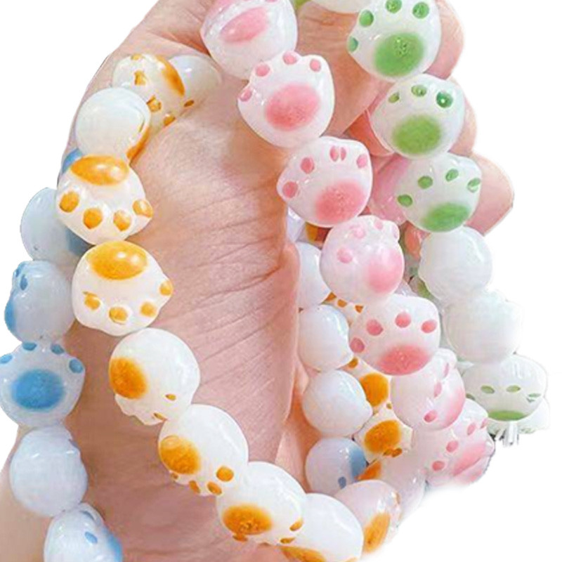 20vnt 11mm animacinių filmų kačių letenėlės akrilo karoliukai tarpikliai karoliukai papuošalams gaminti pasidaryk pats Apyrankės karoliai rankų darbo amatų kūrimas