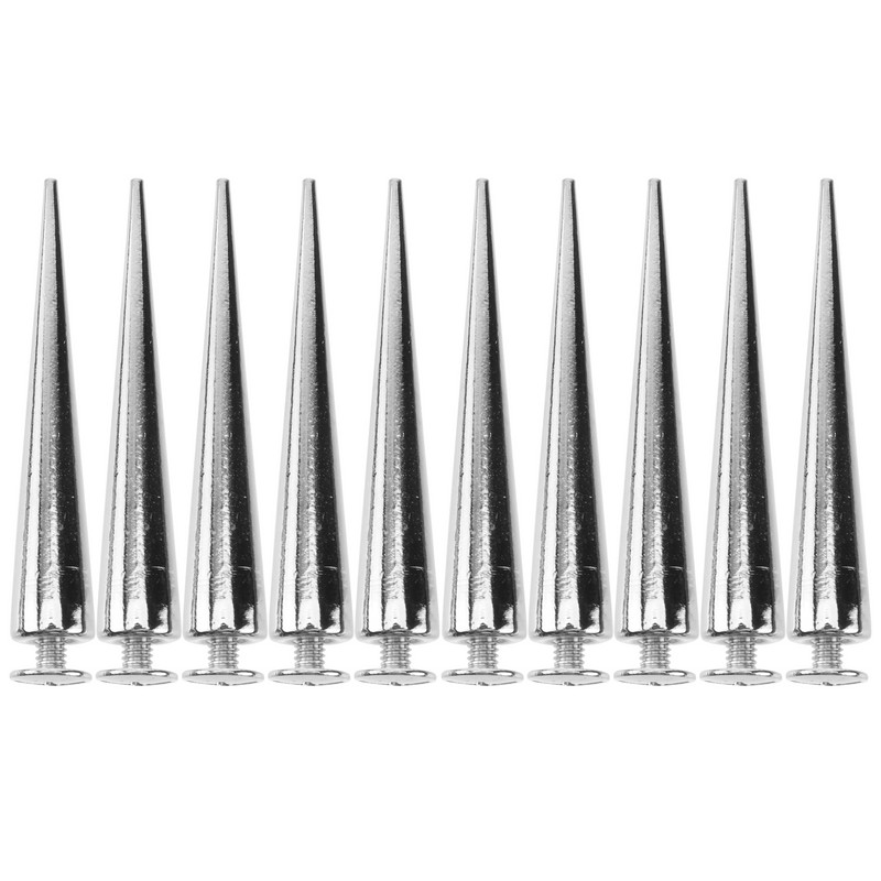 Smailes Konuss Punk Studs Kniedes Metāls Diy Screwback Aksesuāri Skrūvējamie Apģērbi Dekoratīvie Ložu Naglas Sudraba Cool Rock Stud Spike