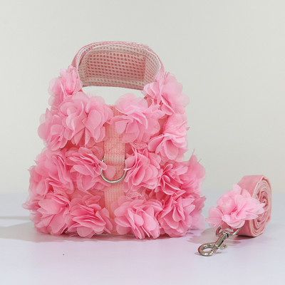 Ziedi Mājas suņu iejūga Vestes pavada Maza Vidēja Ērta Tīkla siksna Suņu Kaķu Apkaklei Perro pavadas Virve Mājas suņu aksesuāri