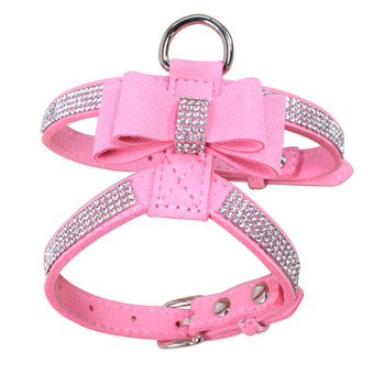 Нагръдник за домашни любимци Rhinestone Bow Малко куче Traction Rope Walking Котешки нагръдник Coleira Para Cachorro Котешки аксесоари