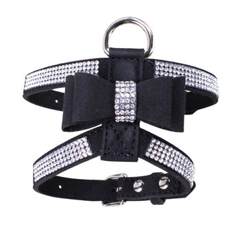 Нагръдник за домашни любимци Rhinestone Bow Малко куче Traction Rope Walking Котешки нагръдник Coleira Para Cachorro Котешки аксесоари