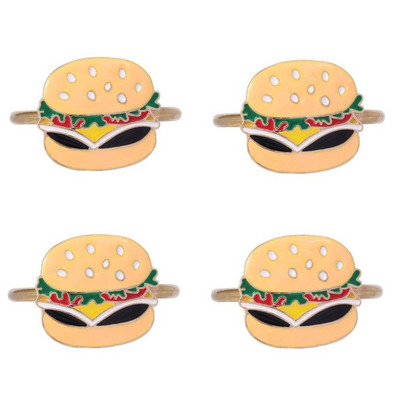 4vnt Mieli animacinių filmukų servetėlių žiedai Įdomūs mėsainio picos formos servetėlių laikiklis pusryčių serijos servetėlių sagtis