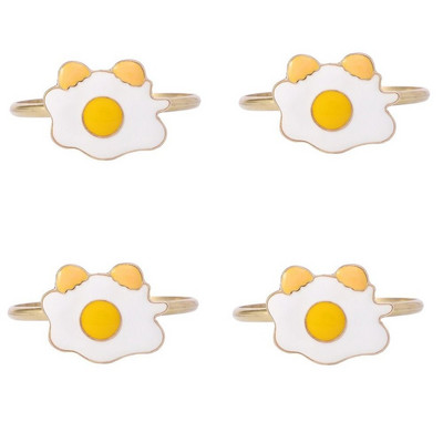 4vnt Mieli animacinių filmukų servetėlių žiedai Įdomūs mėsainio picos formos servetėlių laikiklis pusryčių serijos servetėlių sagtis