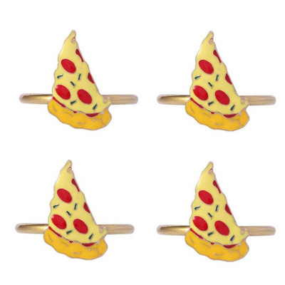 4vnt Mieli animacinių filmukų servetėlių žiedai Įdomūs mėsainio picos formos servetėlių laikiklis pusryčių serijos servetėlių sagtis