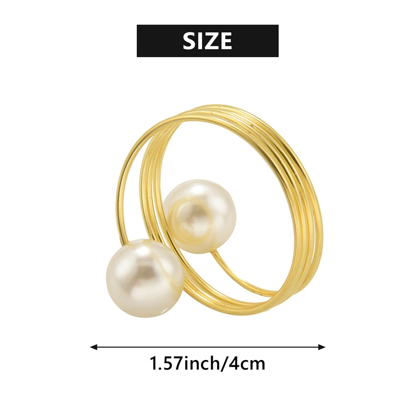 HOT-12 gab dubultpērļu salvešu gredzeni, salvešu turētāji, salvetes sprādze kāzu pieņemšanai, festivāliem, banketiem