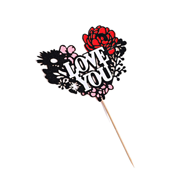 INS "LOVE YOU" Wediing akrüülist tordipealne roosiõis Sõbrapäeva tordikatte tarvikud pulmapeo tordikaunistusteks