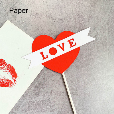 2020. gada Valentīna dienas akrila kūkas virsma, sarkana mīlestības kāzu kūkas virsma, piederumi kāzu gadadienas ballīšu kūku dekorēšanai