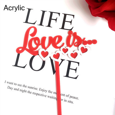 2020. gada Valentīna dienas akrila kūkas virsma, sarkana mīlestības kāzu kūkas virsma, piederumi kāzu gadadienas ballīšu kūku dekorēšanai