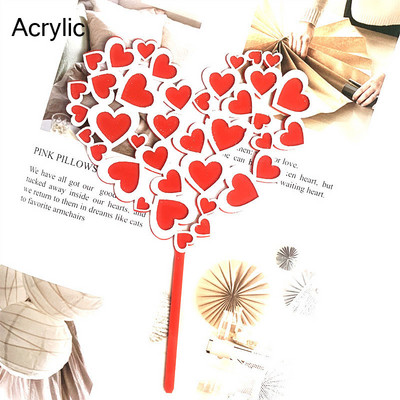 2020. gada Valentīna dienas akrila kūkas virsma, sarkana mīlestības kāzu kūkas virsma, piederumi kāzu gadadienas ballīšu kūku dekorēšanai