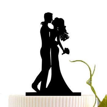 2020 Ακρυλικό κάλυμμα γαμήλιας τούρτας Μαύρος γαμπρός γαμπρός Mrs.