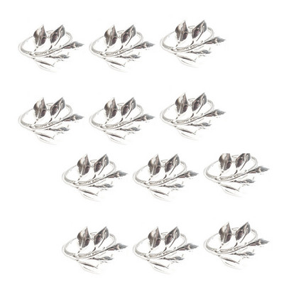 12 gab rudens lapu salvešu gredzeni kristību rokassprādze Metāla salvešu turētājs kāzu dāvanas kristību dušas ballīte B