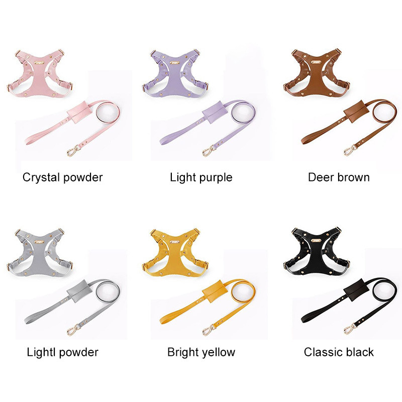 Mājdzīvnieku suņu zirglietas Mīkstas ādas suņu krūškurvja siksna Vilces virves komplekts Suņu ķēde āra pastaigu vestes iejūga Maza un vidēja suņu piederumi